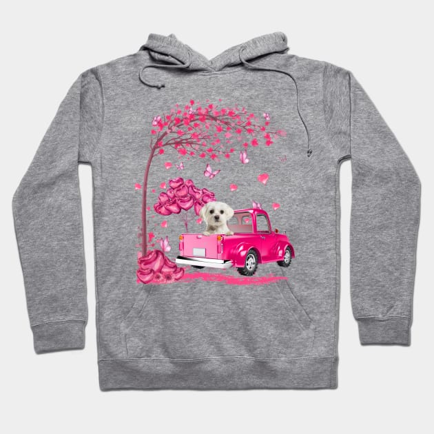 Valentine's Day Love Pickup Truck White Maltese Hoodie by TATTOO project